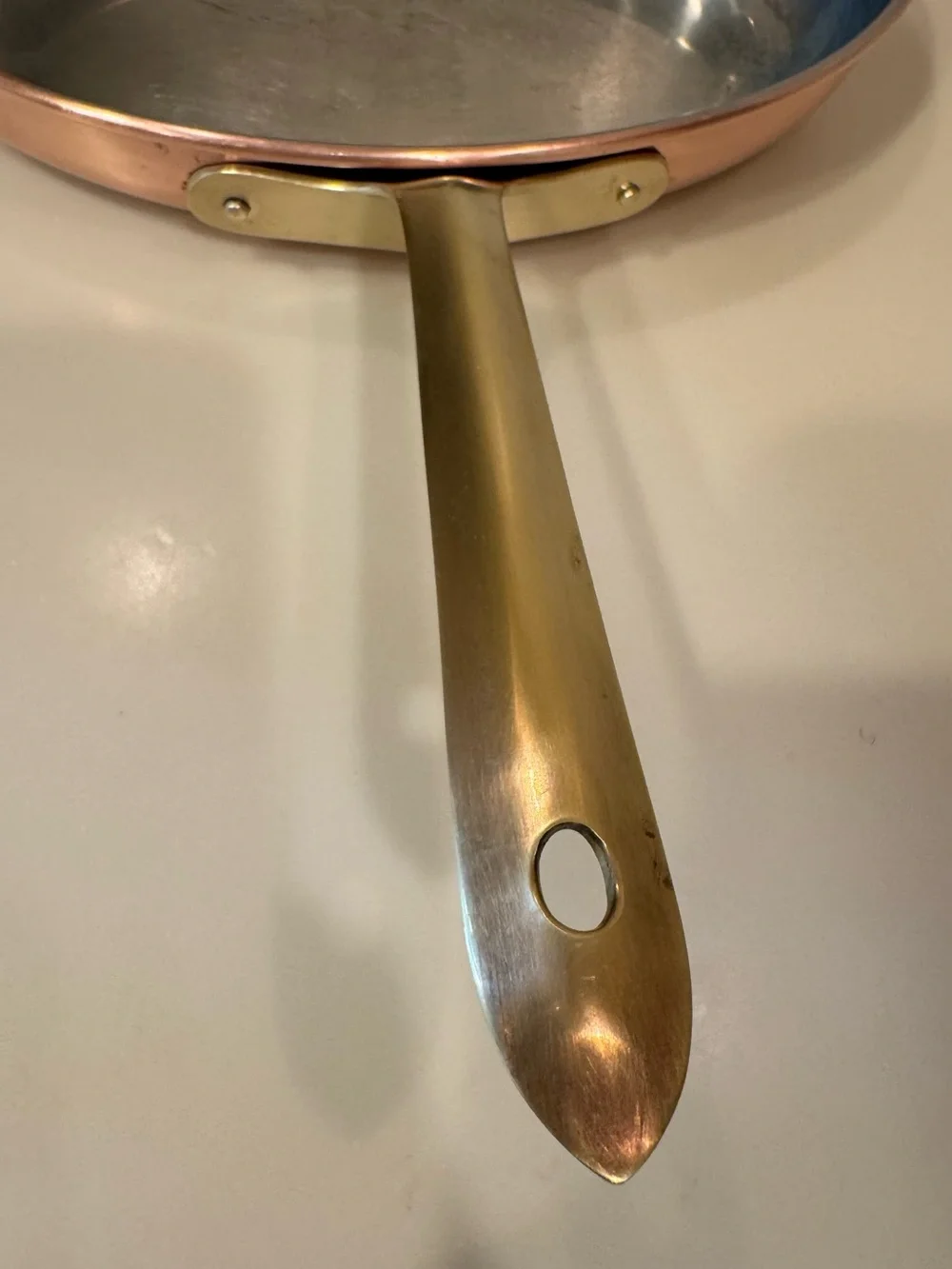 Tagus Vintage Copper 8” x 5” Skillet With Brass Handle Made In Portugal - Picture 6 of 13